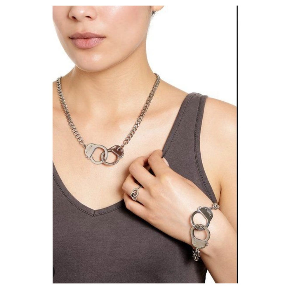 Silver Phantom Jewelry Handcuff Necklace in Stainless Steel